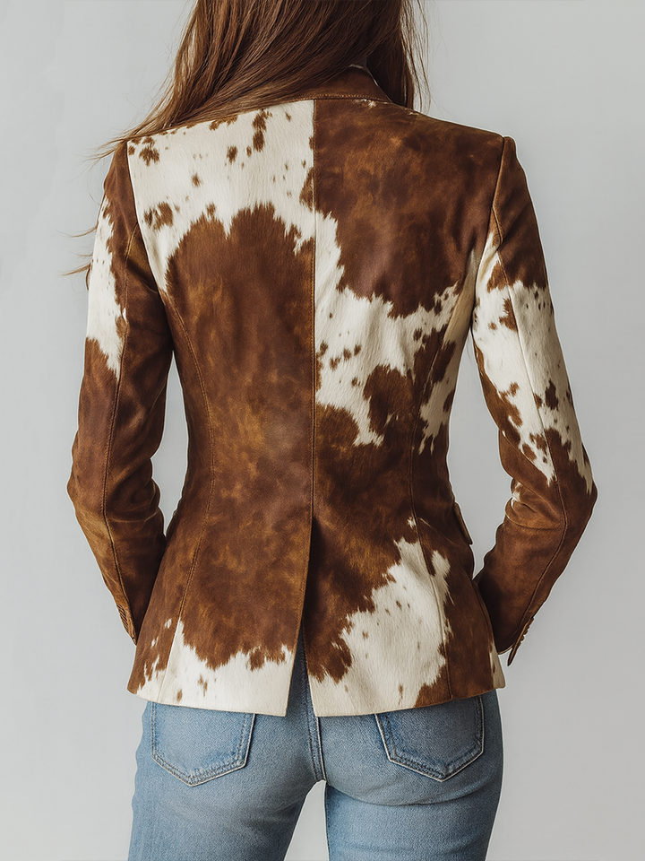 Agathe | Vintage Cow-Print Eco Blazer
