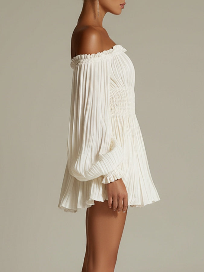 Candice™ | Off-Shoulder Pleated Mini Dress