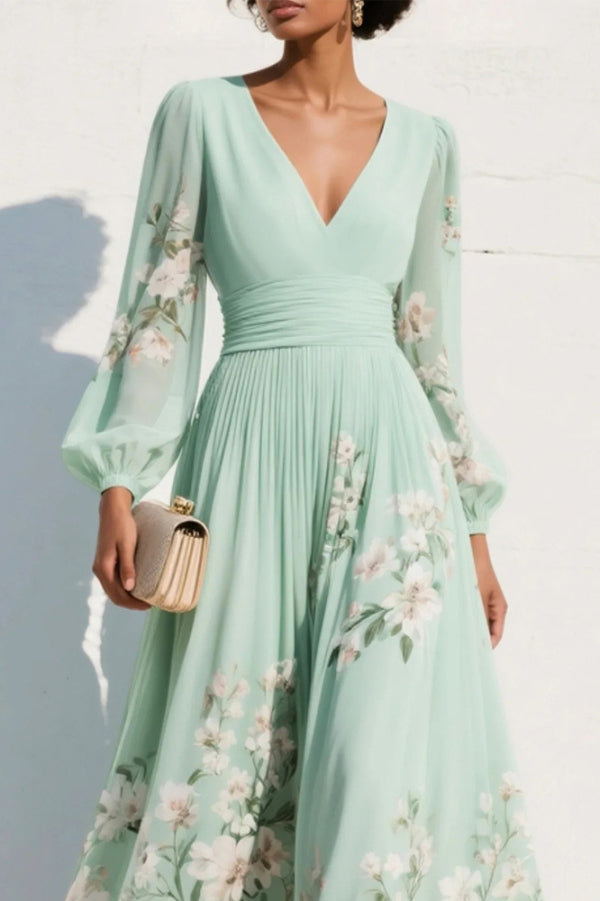 Elodie | Floral V-Neck Maxi Dress