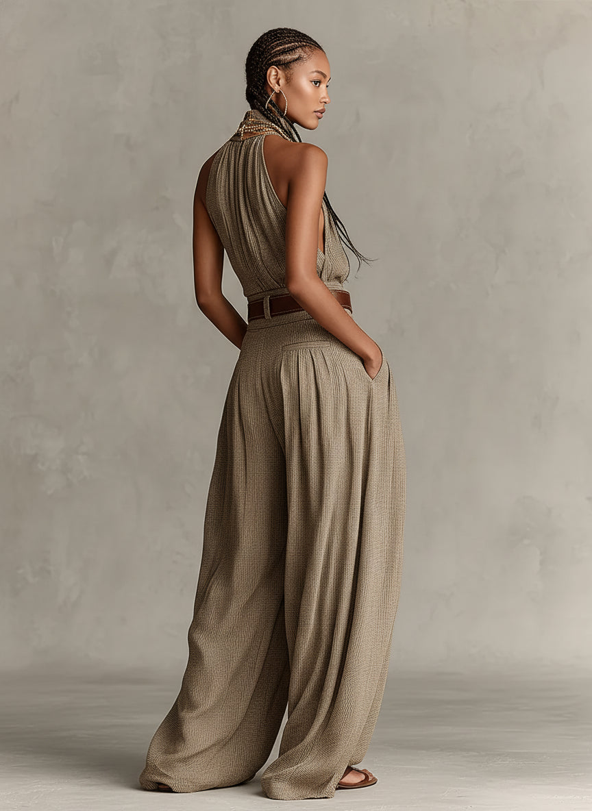 Caterina | Halter Neck Wide-Leg Jumpsuit