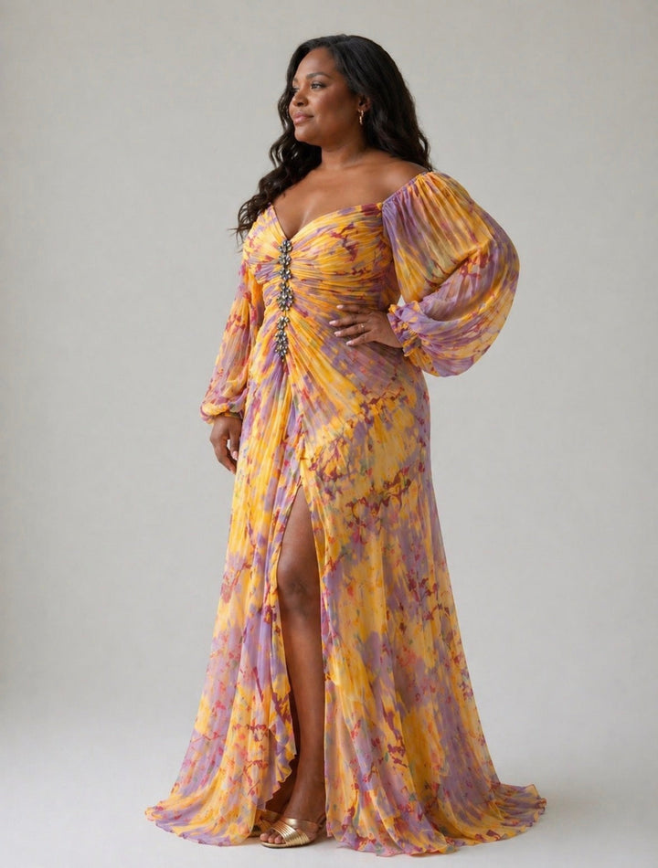 Violet &amp; Grace™ | Elegant Dress with V-Neck