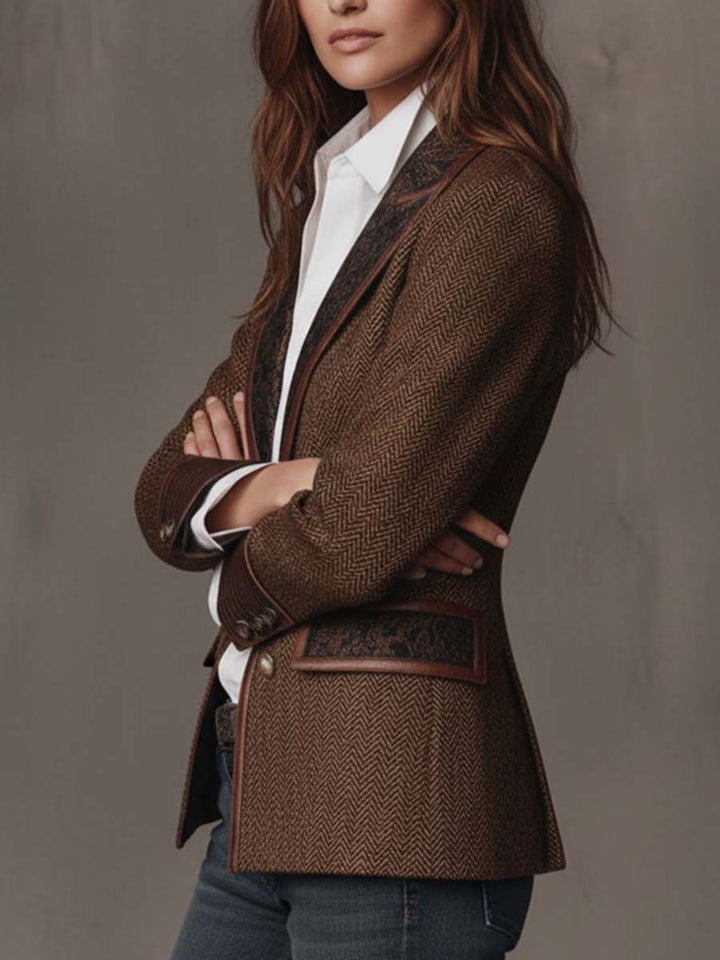 Gisèle | Chevron Print Panel Blazer