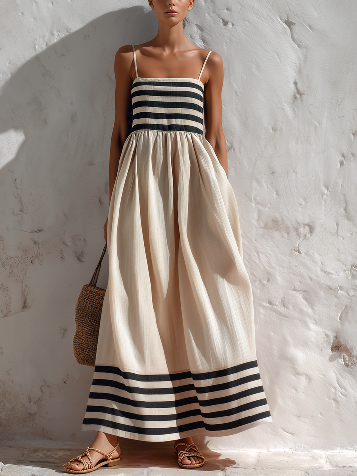 Luna | Striped Bodice Maxi Dress