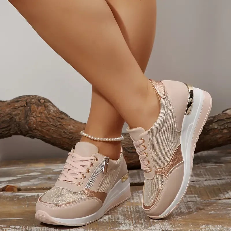 Camryn | Orthopedic Lace-Up Sneakers with Side Zip