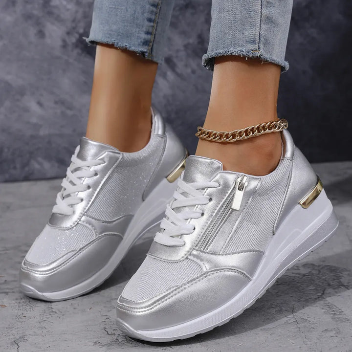 Camryn | Orthopedic Lace-Up Sneakers with Side Zip