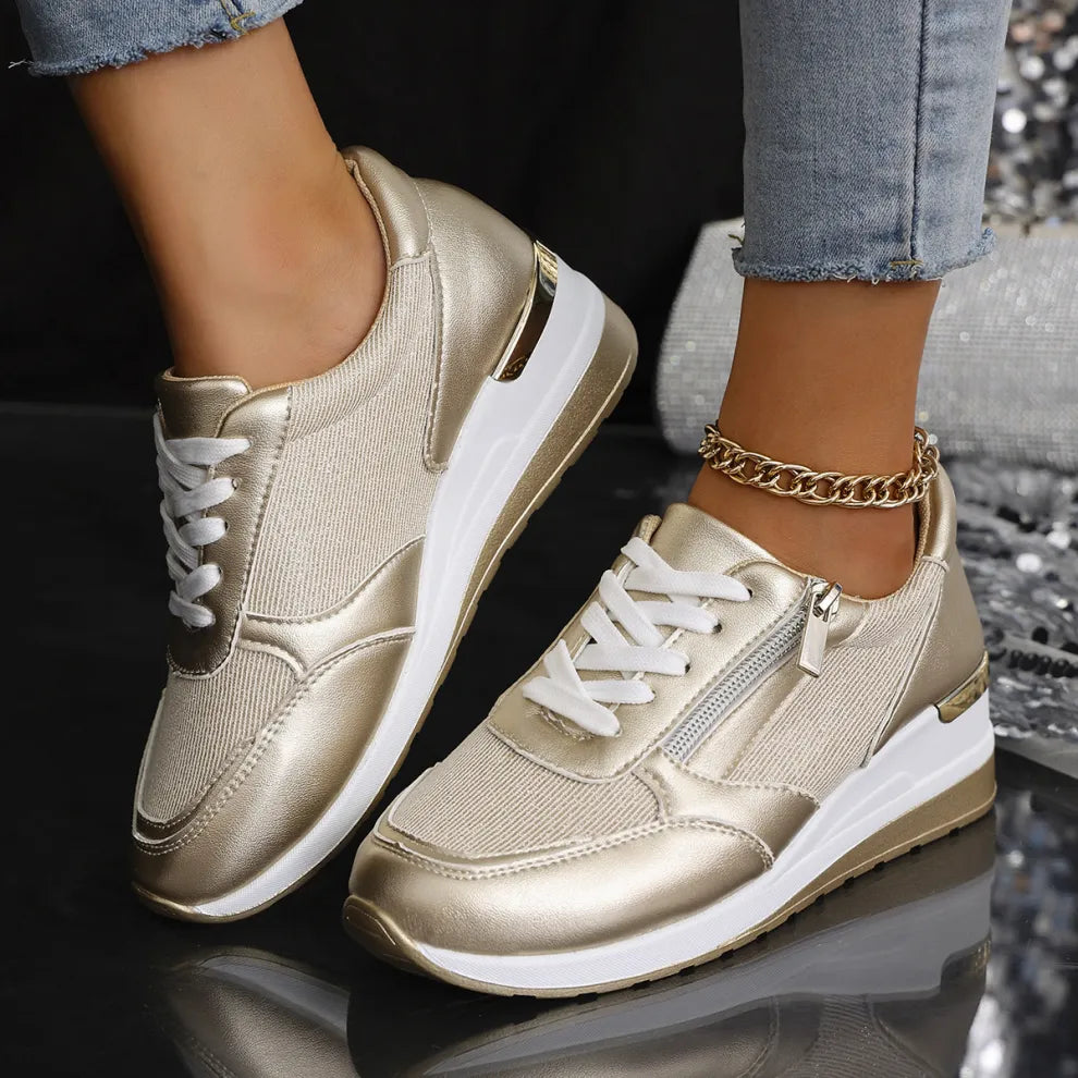 Camryn | Orthopedic Lace-Up Sneakers with Side Zip
