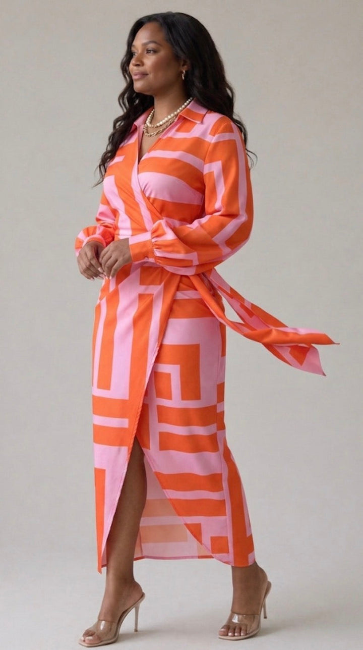 Violet &amp; Grace™| Printed Wrap Dress