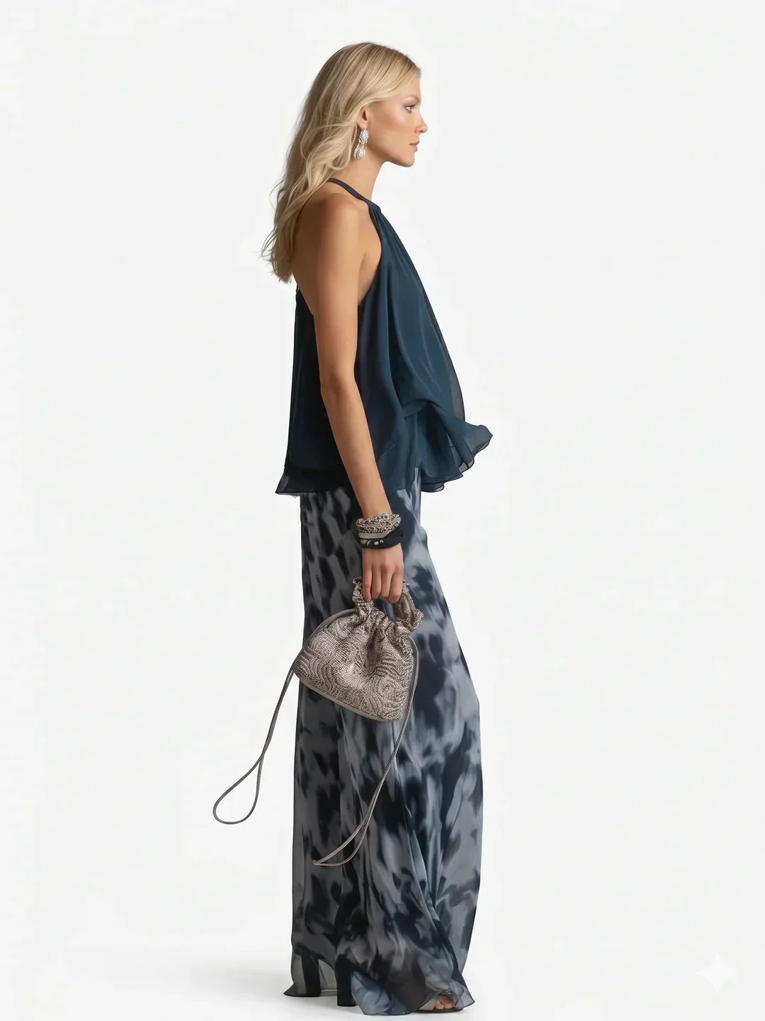 Elegant Two-Piece Chiffon Set