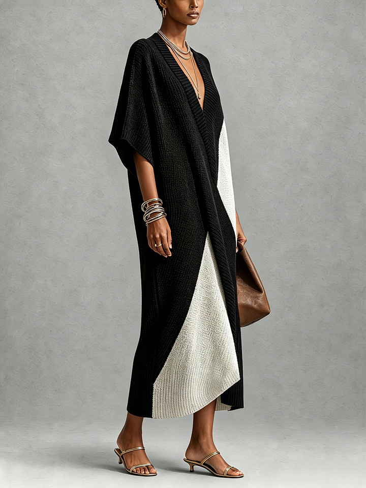 Véra | Ebony and Ivory Midi Dress