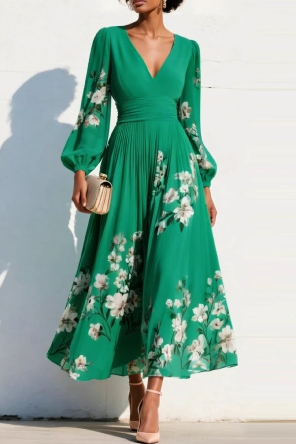 Elodie | Floral V-Neck Maxi Dress