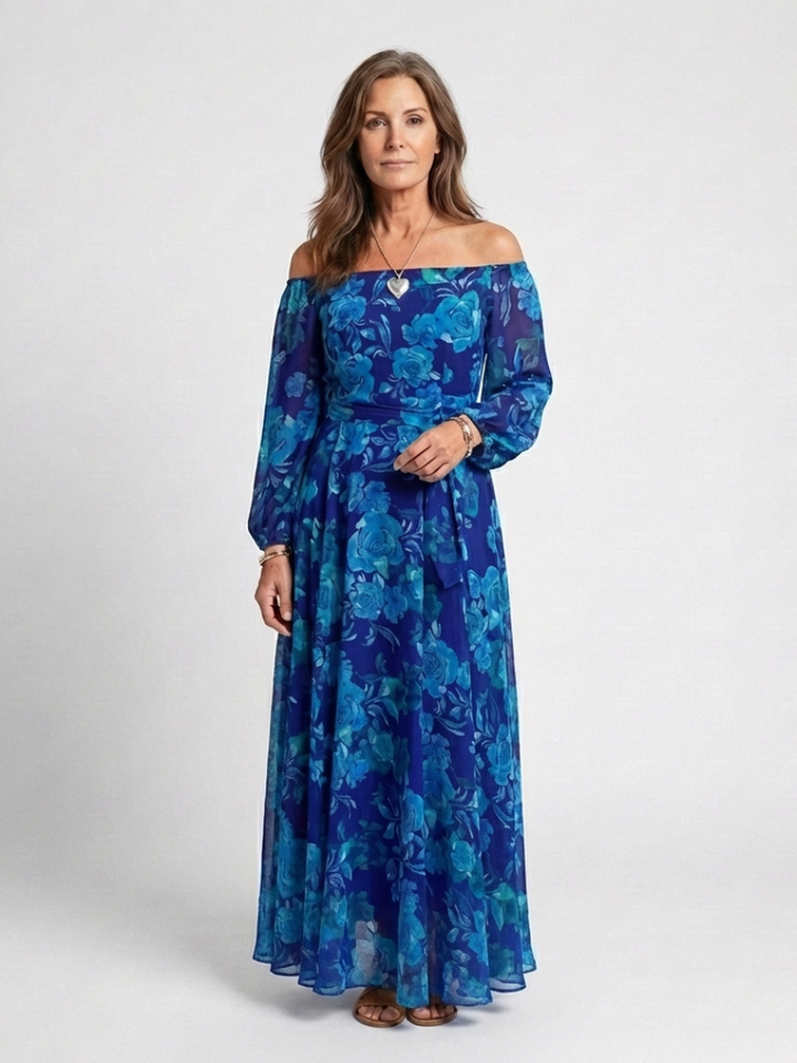Violet &amp; Grace™ | Off Shoulder Floral Maxi Dress