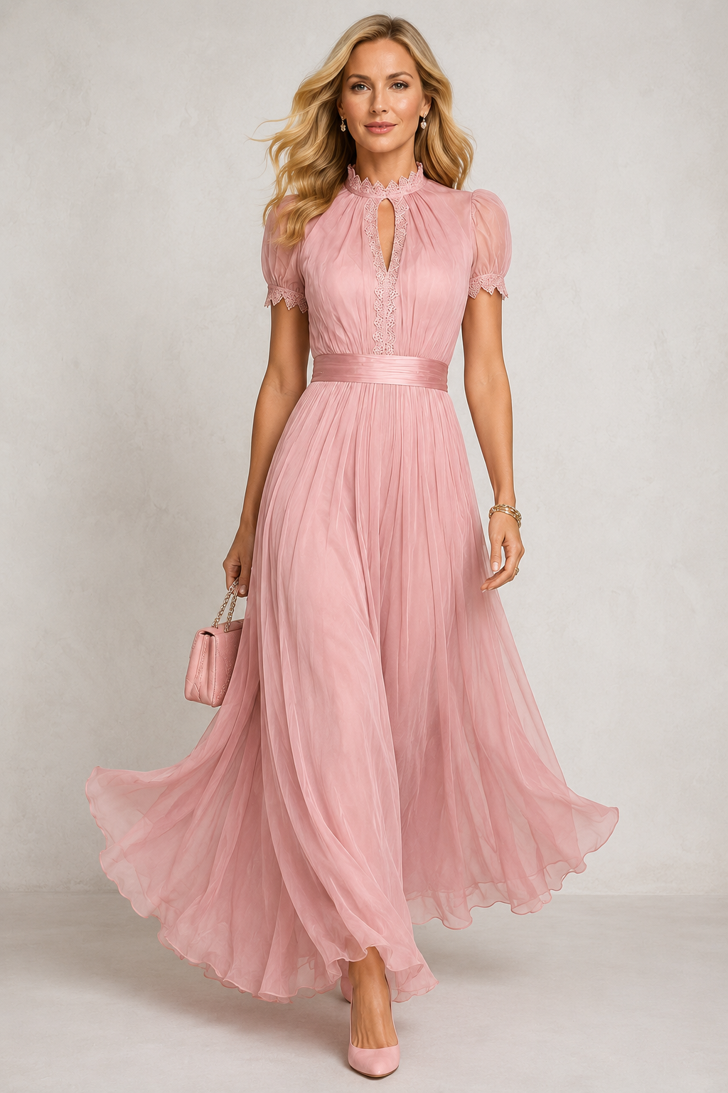 Rosalie | Lace Detail Flowing Maxi Dress