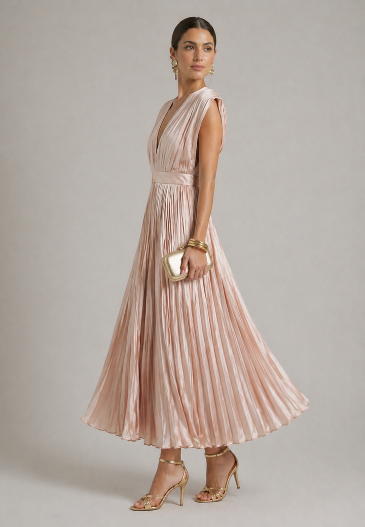 Violet &amp; Grace™ | Timeless Pleated Midi Dress