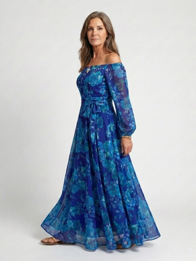 Violet &amp; Grace™ | Off Shoulder Floral Maxi Dress