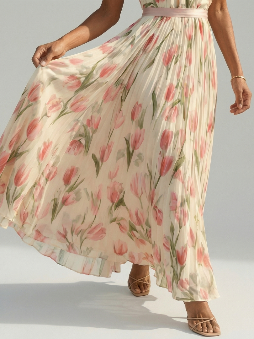 Aurelle | Floral Halter Midi Dress