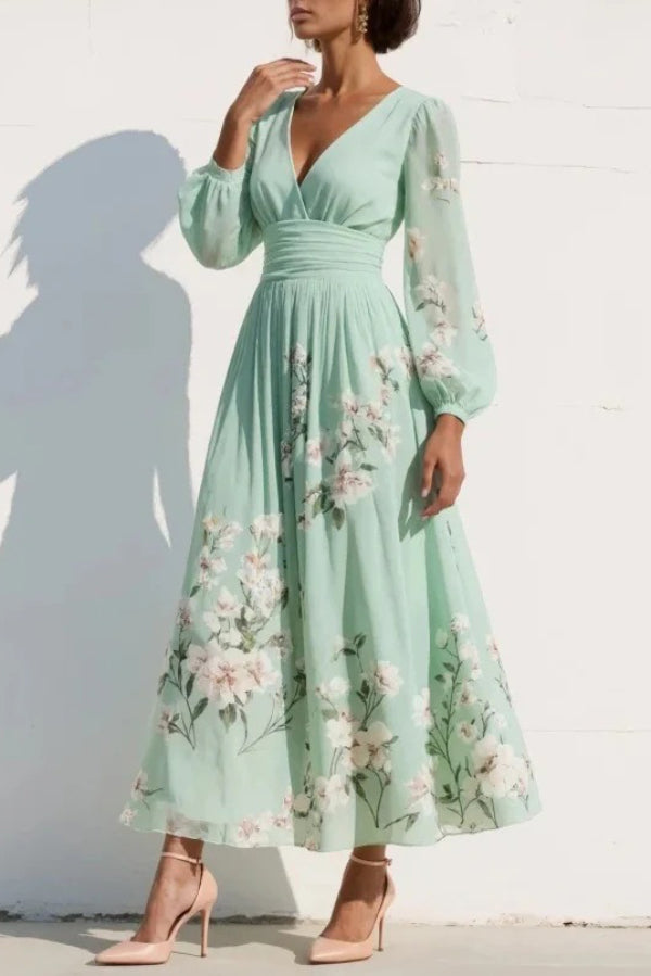 Elodie | Floral V-Neck Maxi Dress