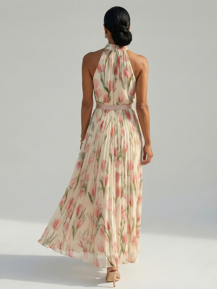 Aurelle | Floral Halter Midi Dress