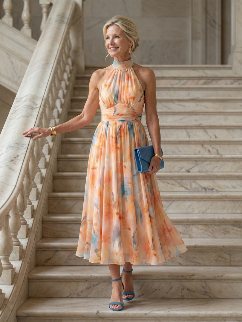 Violet &amp; Grace™ | Soft Halter Midi Dress