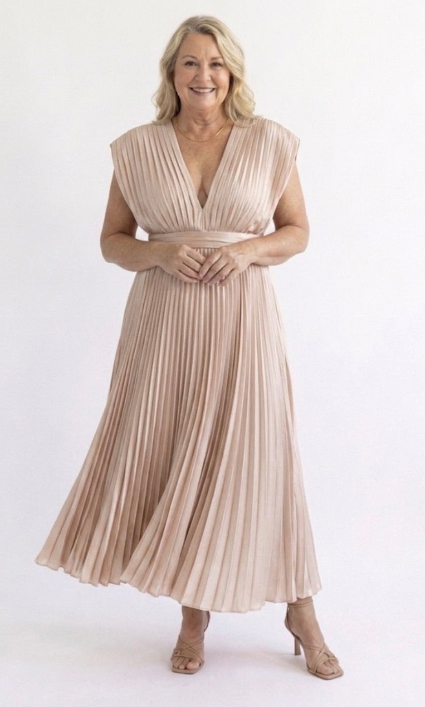 Violet &amp; Grace™ | Timeless Pleated Midi Dress