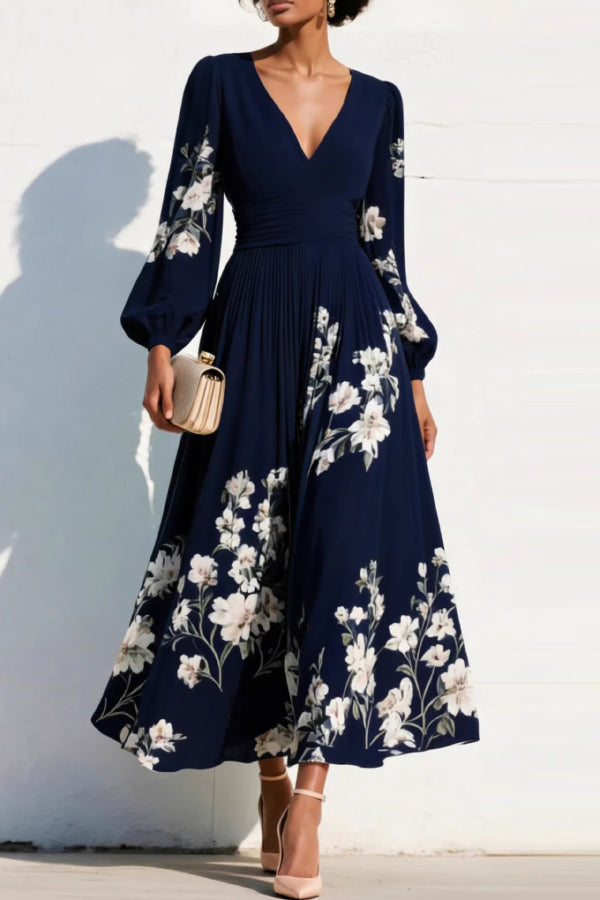 Elodie | Floral V-Neck Maxi Dress