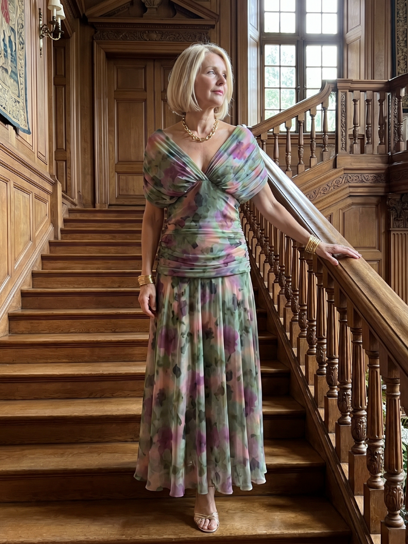 Violet &amp; Grace™ | Off Shoulder Flow Midi Dress