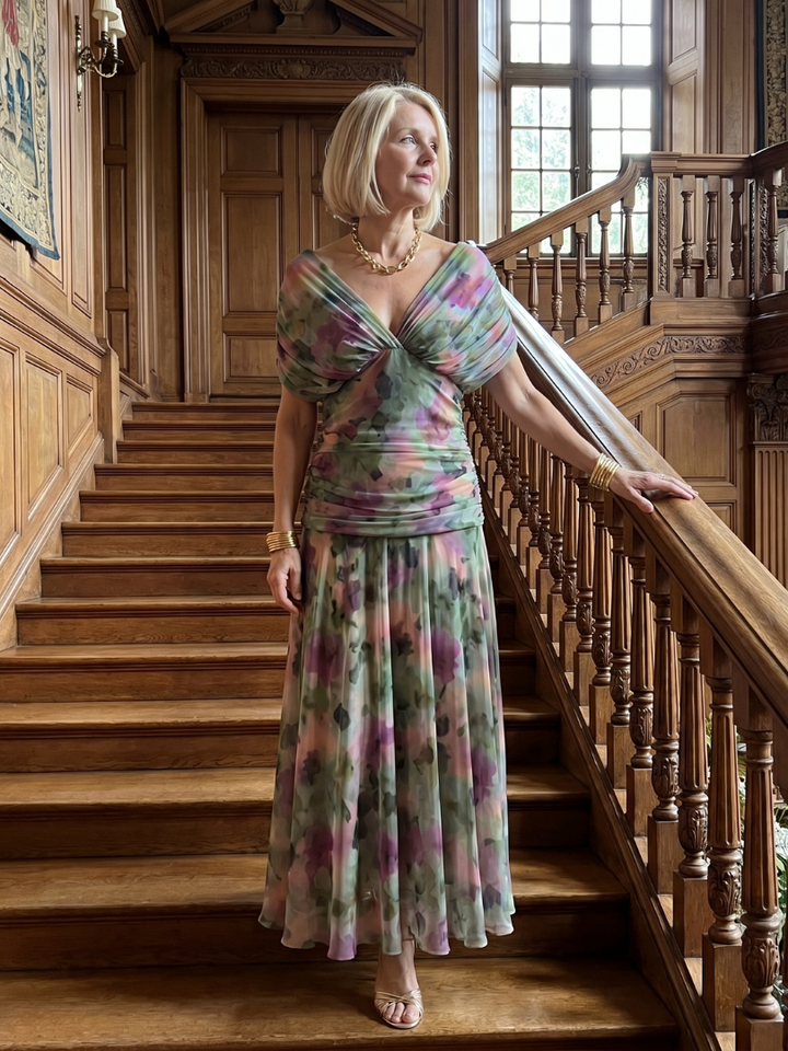 Violet &amp; Grace™ | Off Shoulder Flow Midi Dress
