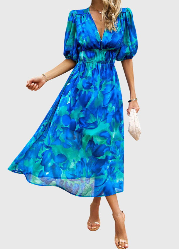 Natalie™ | Flattering Floral Midi Dress