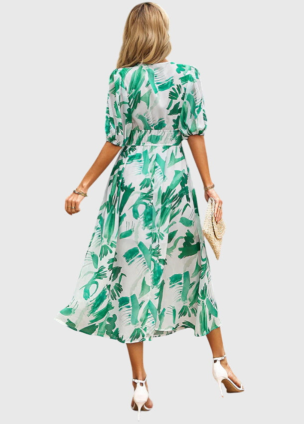 Natalie™ | Flattering Floral Midi Dress