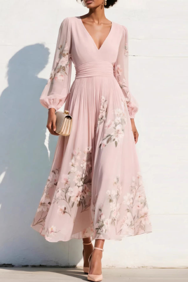 Elodie | Floral V-Neck Maxi Dress
