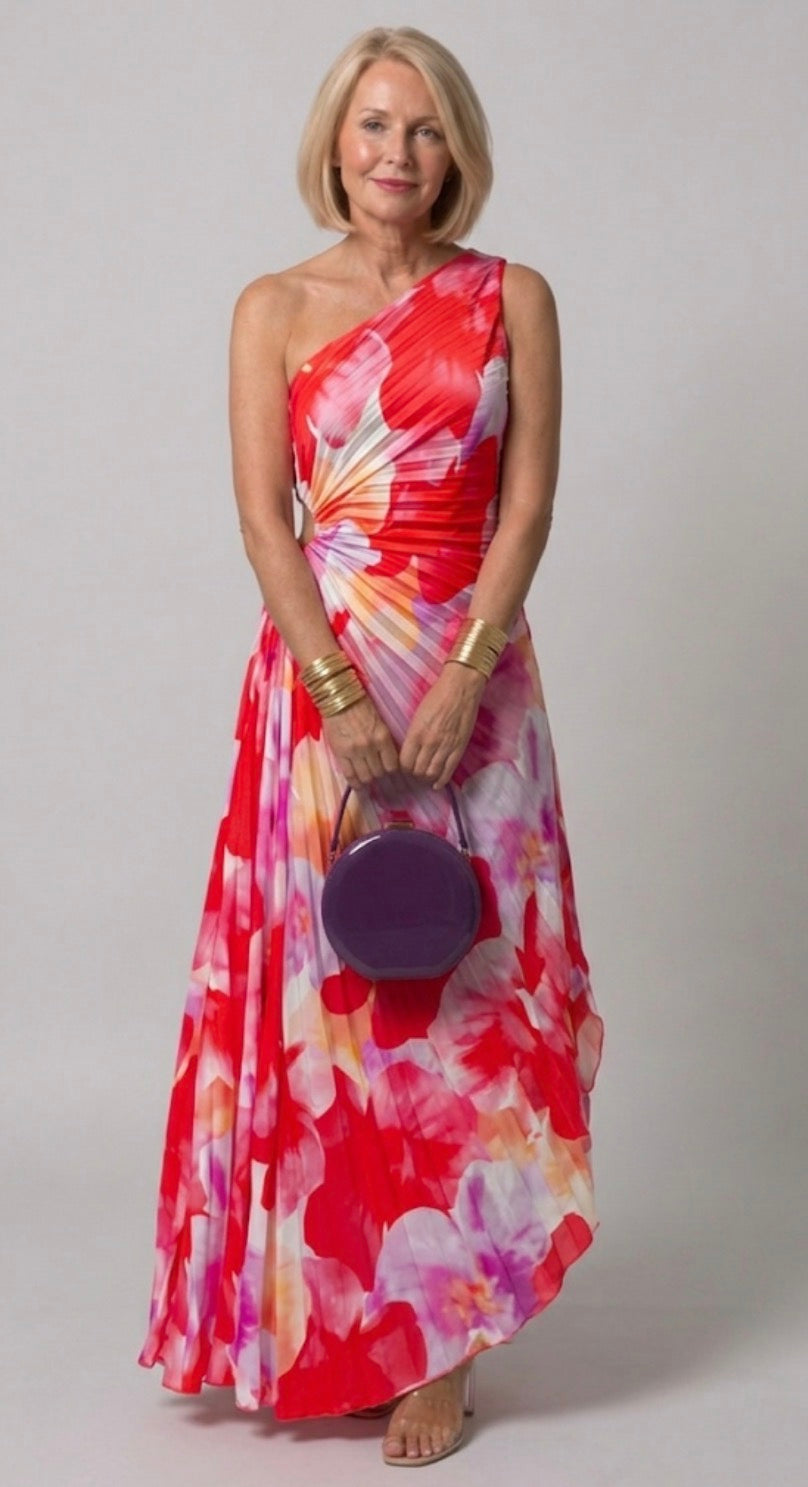 Violet &amp; Grace™ | Pleated One-Shoulder Dress