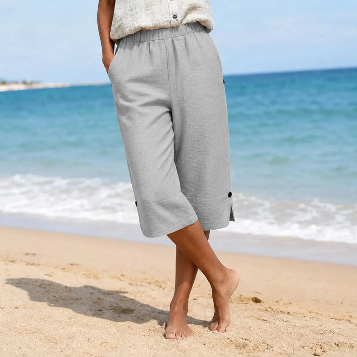 Marelia – Breathable Linen-Look Summer Capri Pants for Women