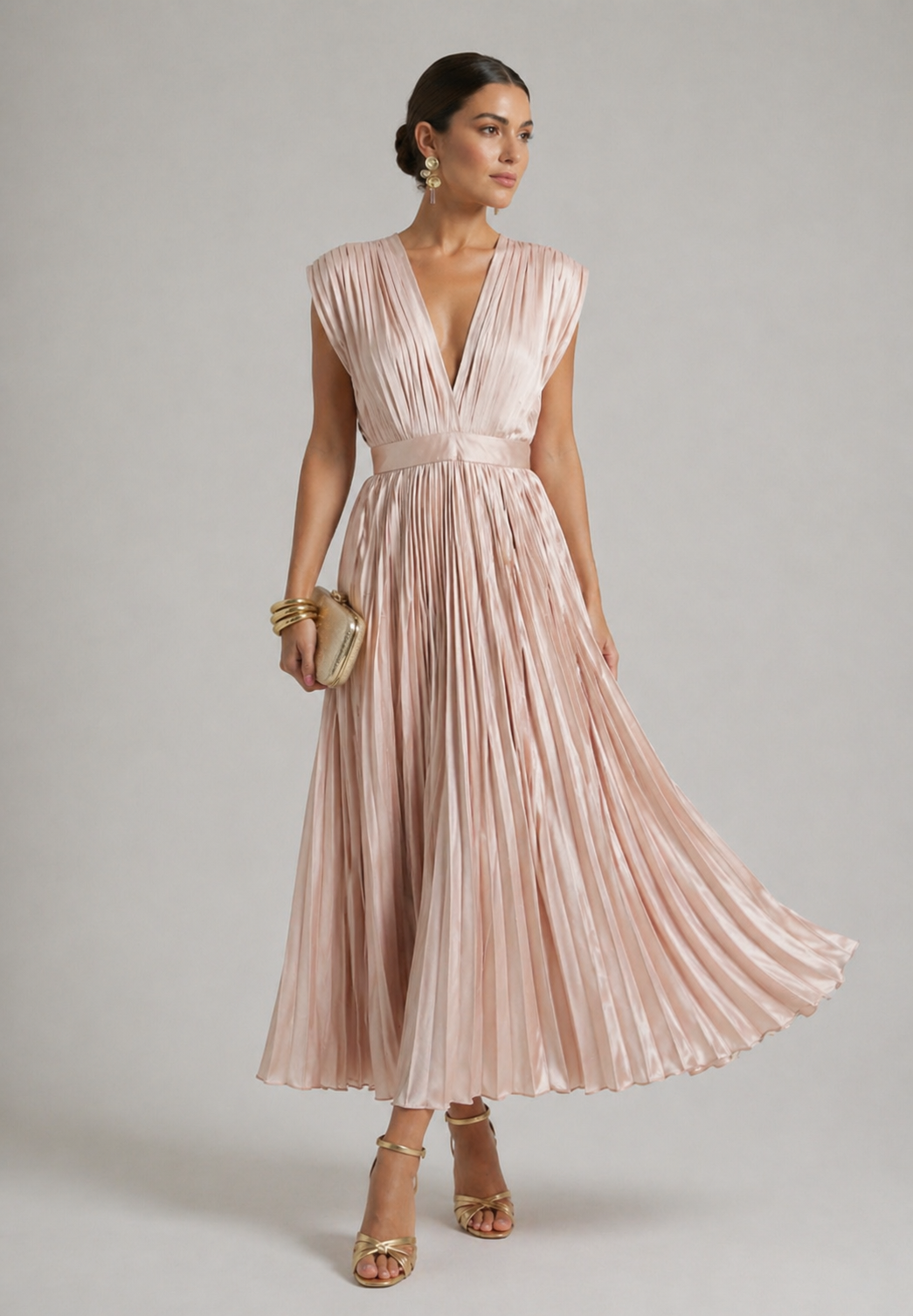 Violet &amp; Grace™ | Timeless Pleated Midi Dress