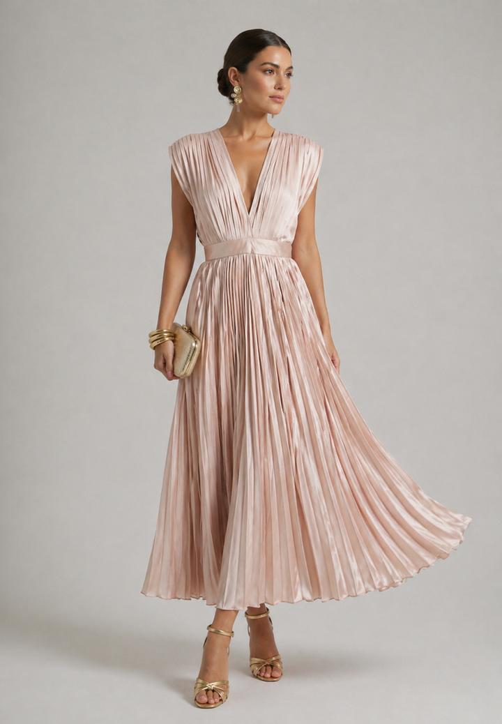Violet &amp; Grace™ | Timeless Pleated Midi Dress