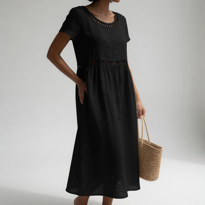 Livia | Embroidered Detail Midi Dress