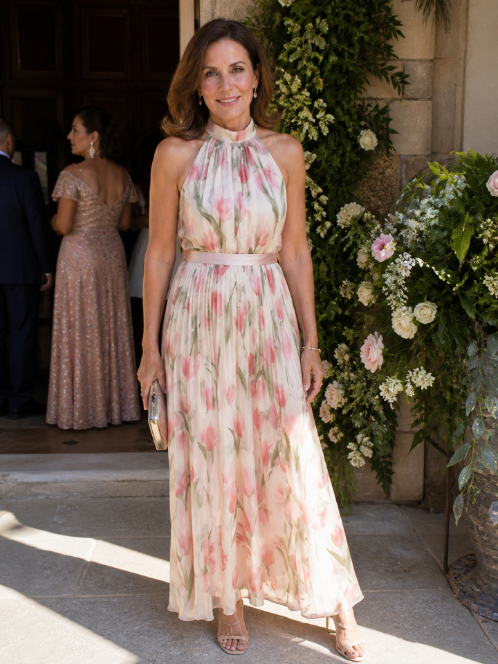 Violet &amp; Grace™ | Halter Neck Floral Midi Dress