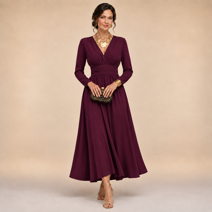 The Isabella Long Sleeve Wrap Dress – Timeless Elegance with a Flattering Defined Waist