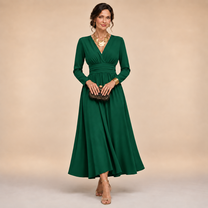 The Isabella Long Sleeve Wrap Dress – Timeless Elegance with a Flattering Defined Waist