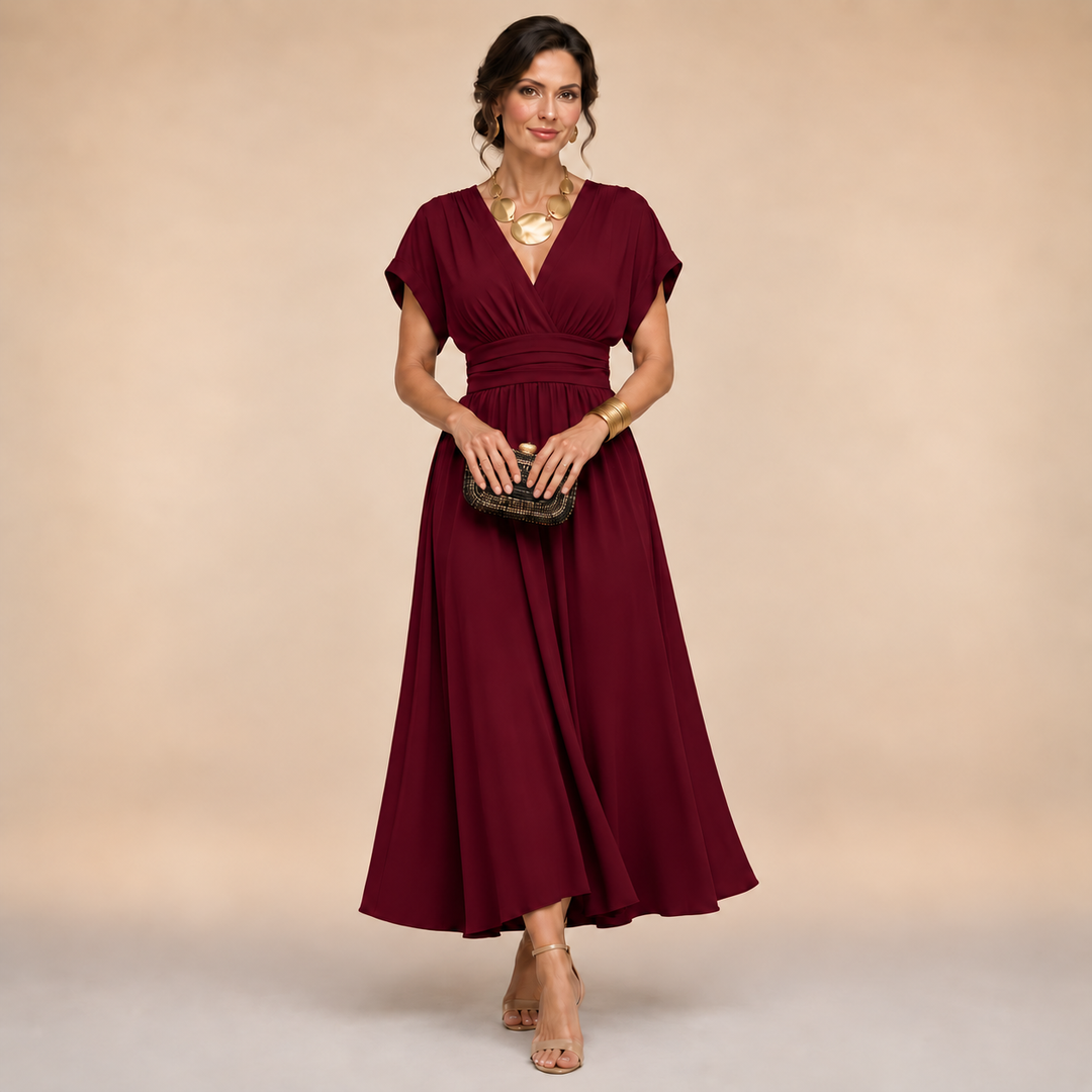 The Amelia Wrap Midi Dress – Timeless Elegance with a Flattering Feminine Fit
