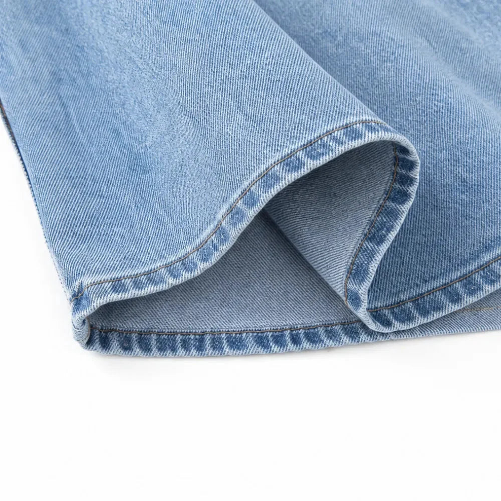 Romella – High Waisted Tiered A-Line Denim Maxi Skirt for Women