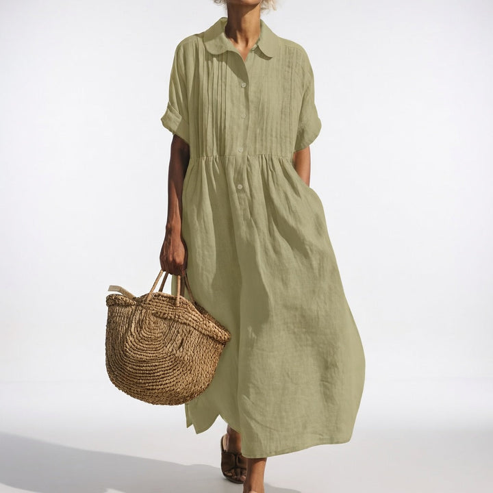 Lysandra | Flowy Cotton Shirt Dress