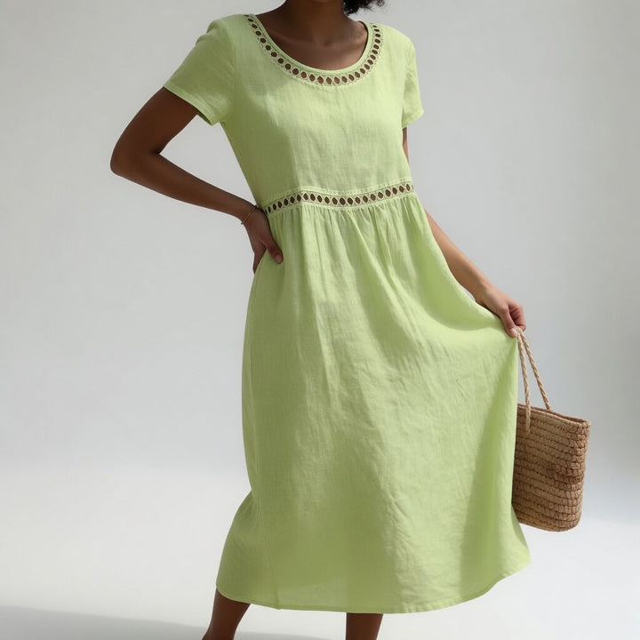 Livia | Embroidered Detail Midi Dress