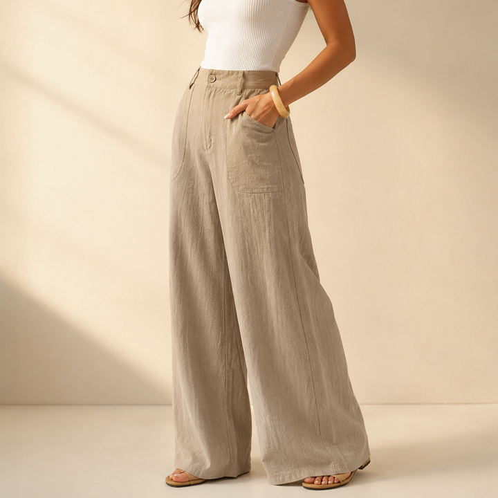 Solenne – High-Waist Wide-Leg Palazzo Pants