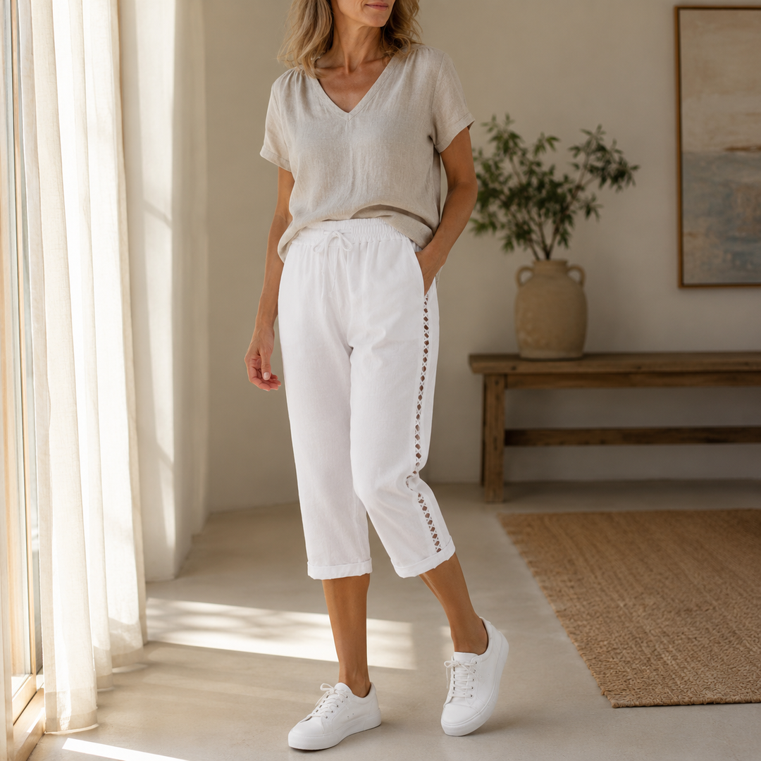 Lunava – Lace-Side Capri Pants for Women