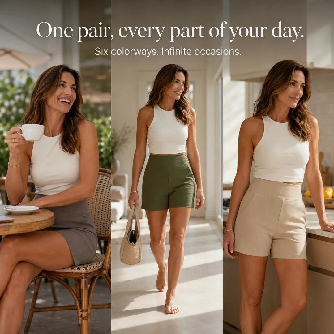 Wearbella – High Waisted Tailored Stretch Bermuda Shorts with Pockets