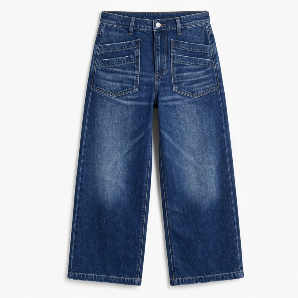 Vellora – Patch-Pocket Wide-Leg Jeans
