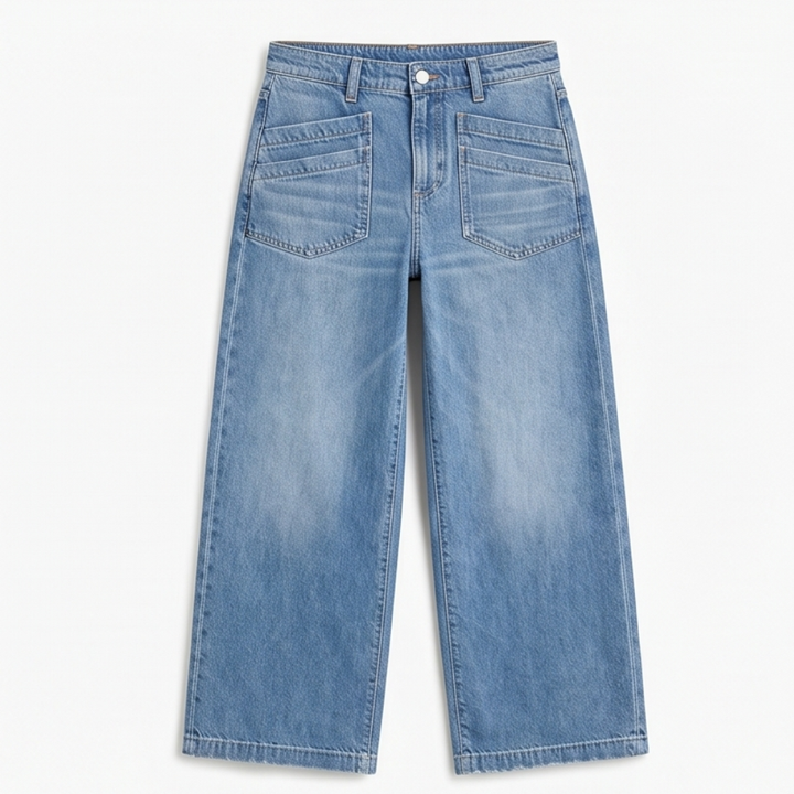Vellora – Patch-Pocket Wide-Leg Jeans