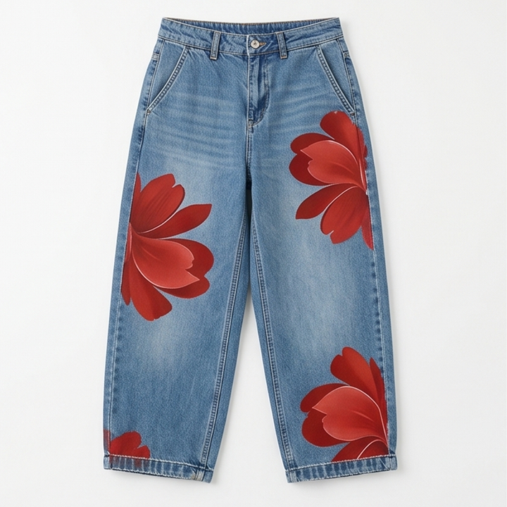 Florenza – Bold Floral Wide Leg Jeans