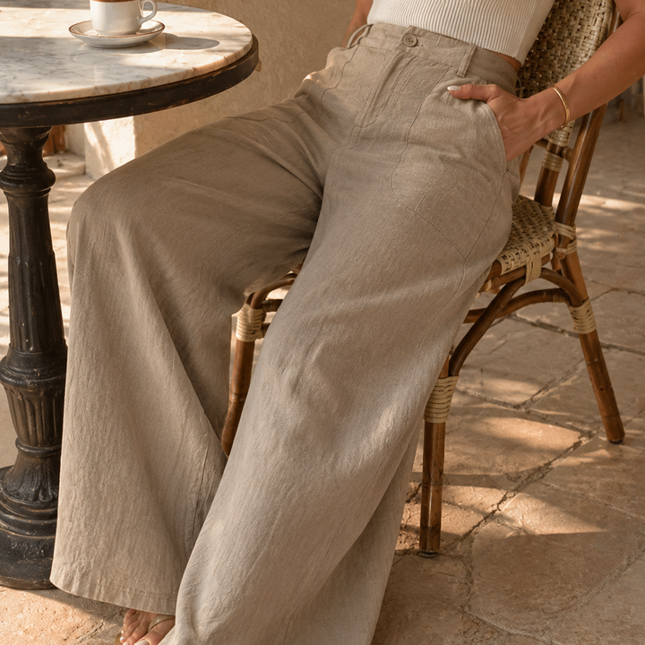Solenne – High-Waist Wide-Leg Palazzo Pants
