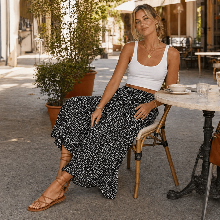 Velura – Smocked High-Waist Wide-Leg Floral Pants