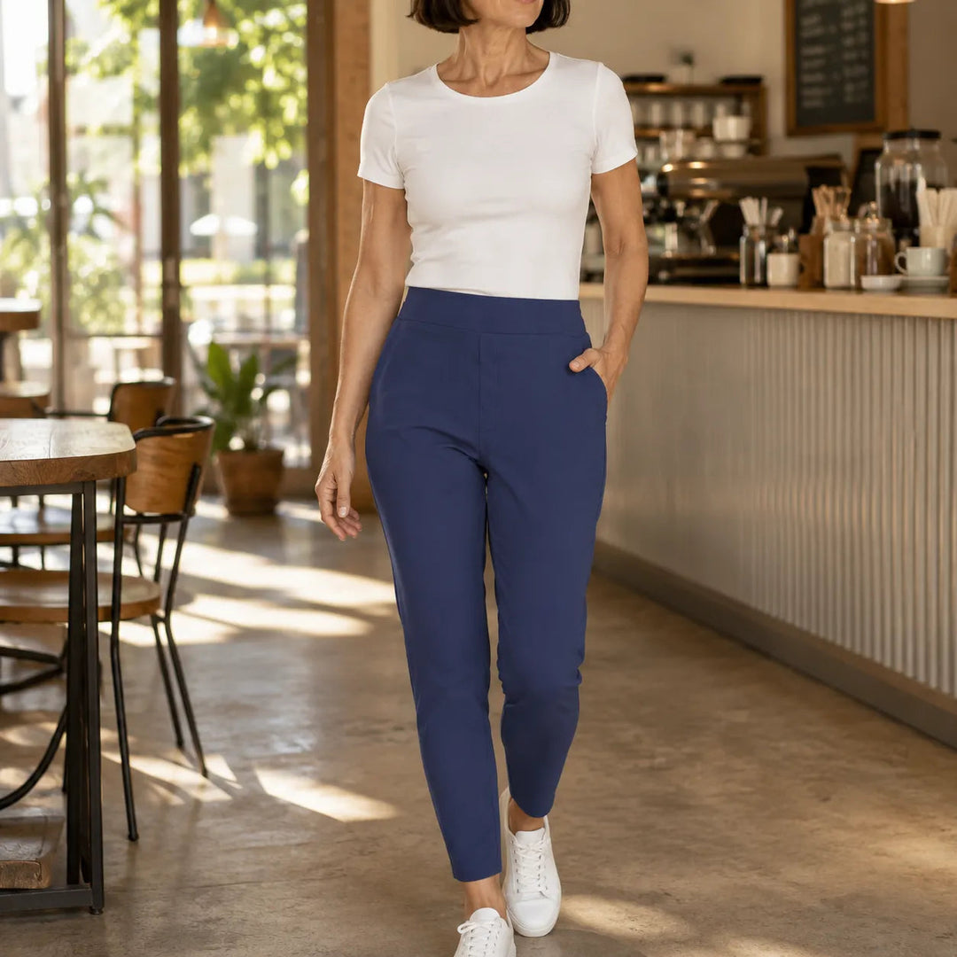 Wearlyn – High-Waist Stretch Ankle Pants with Deep Pockets